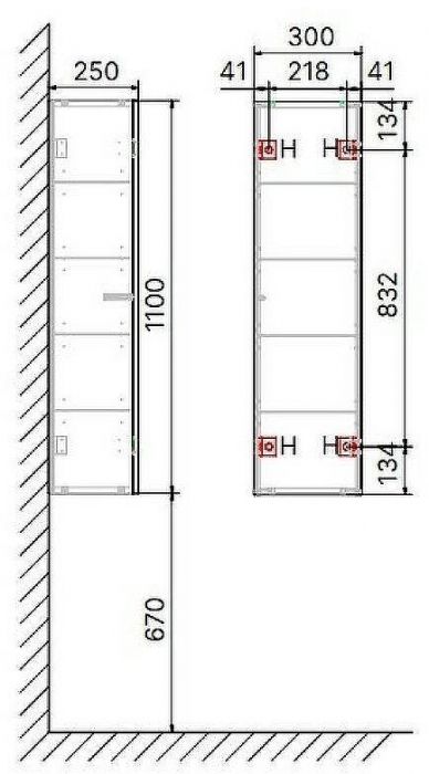 Шкаф пенал Jorno Modulare 30 Mdlr.04.110/P/W/JR подвесной Белый