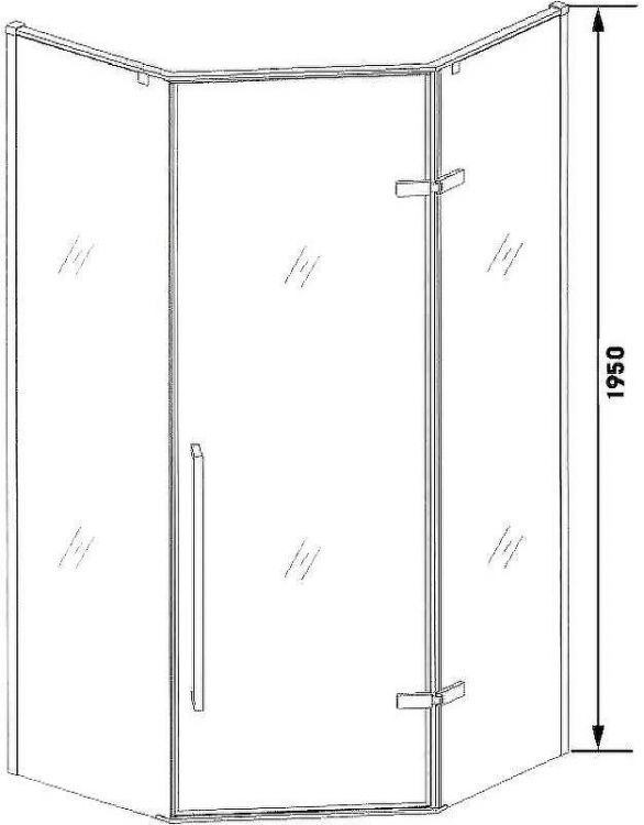 Душевой уголок Ceruttispa 90x90 C3ABD профиль Черный стекло рифленое