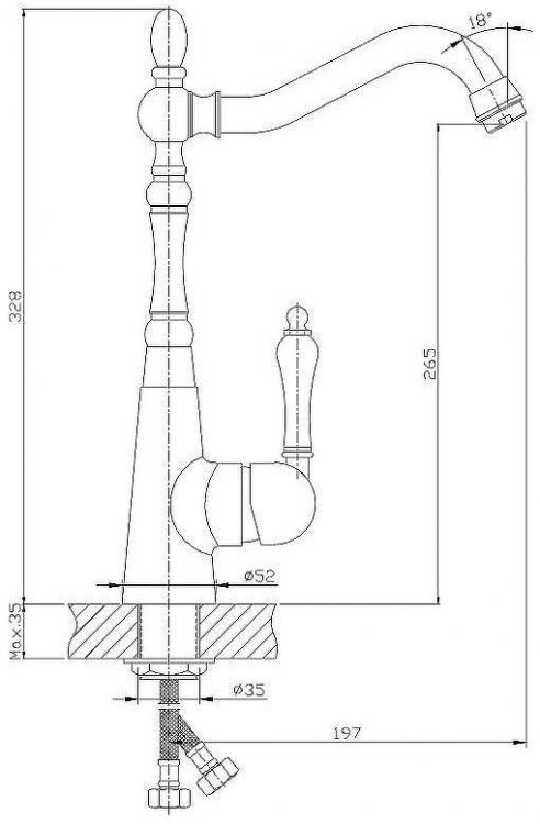 Смеситель для кухни Rossinka Z35-20U Хром Смеситель для кухни Rossinka Z35-20U Хром