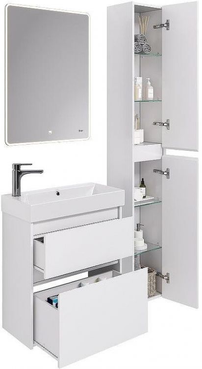 Шкаф пенал Dreja Slim 30 99.0406 подвесной Белый глянец