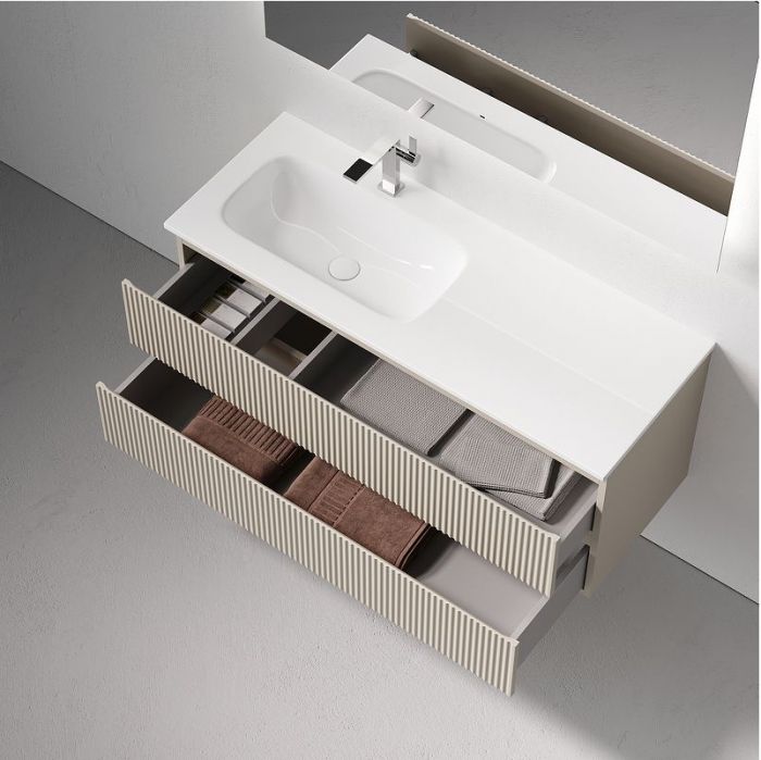 Тумба под раковину Sancos Snob R 120 L SNR120LCE подвесная цвет Beige Soft