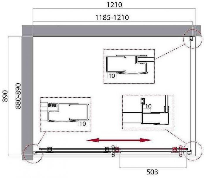 Душевой уголок BelBagno Uno 120х90 UNO-195-AH-1-120/90-P-Cr профиль Хром стекло рифленое
