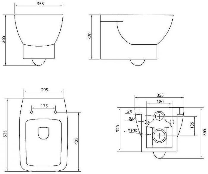 Унитаз BelBagno Lago BB128CH/BB128SC подвесной с сиденьем Микролифт