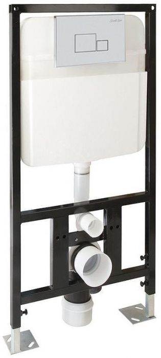 Комплект унитаза с инсталляцией SantiLine SL-5007+SL-01 с сиденьем Микролифт и клавишей смыва Хром