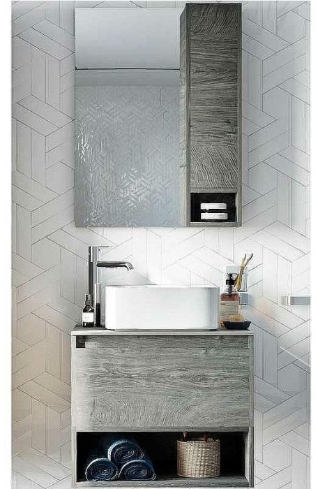 Комплект мебели для ванной STWORKI Карлстад 60 427870 подвесной Дуб рошелье