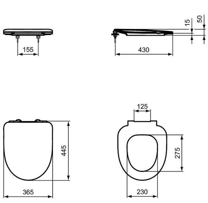 Комплект унитаза с инсталляцией Ideal Standard I.Life A Uni I001601 с сиденьем Микролифт