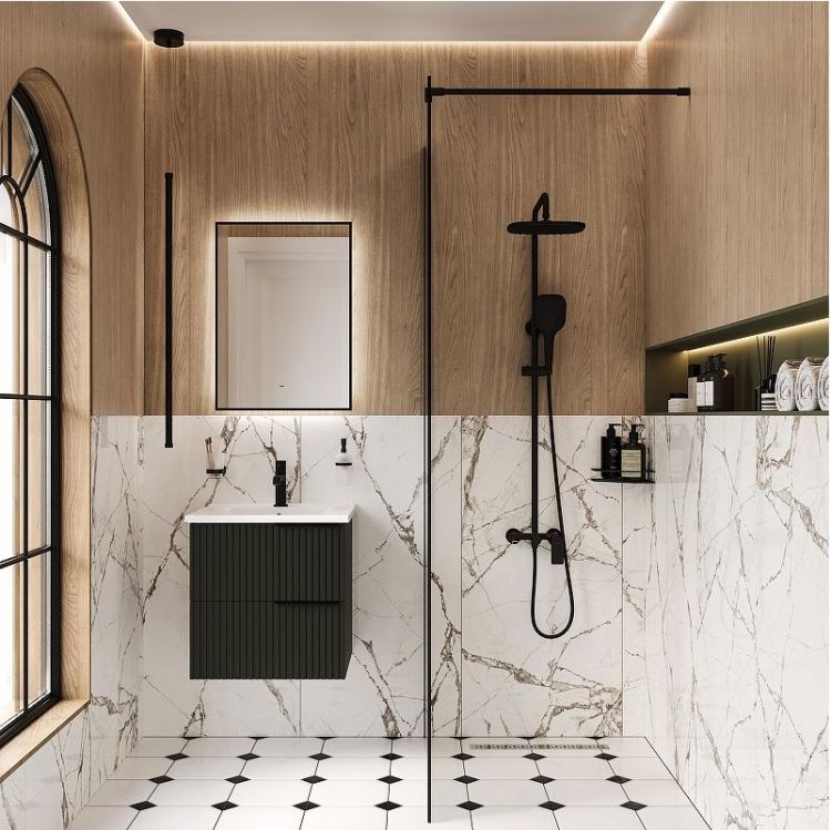 Комплект мебели для ванной STWORKI Хаммель 55 MV-701380 подвесной цвет Грин софт