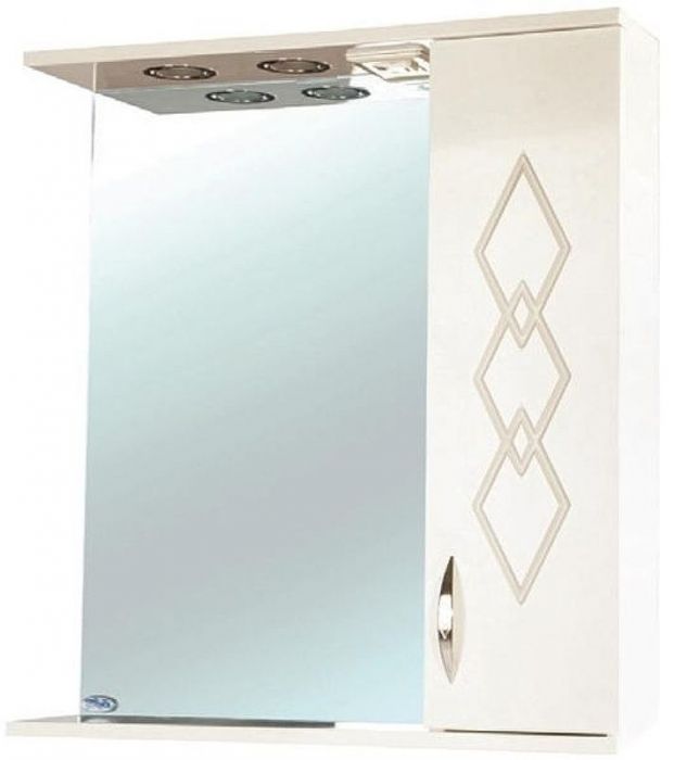 Зеркало со шкафом Bellezza Элеганс 65 R 4618610521073 с подсветкой Бежевое