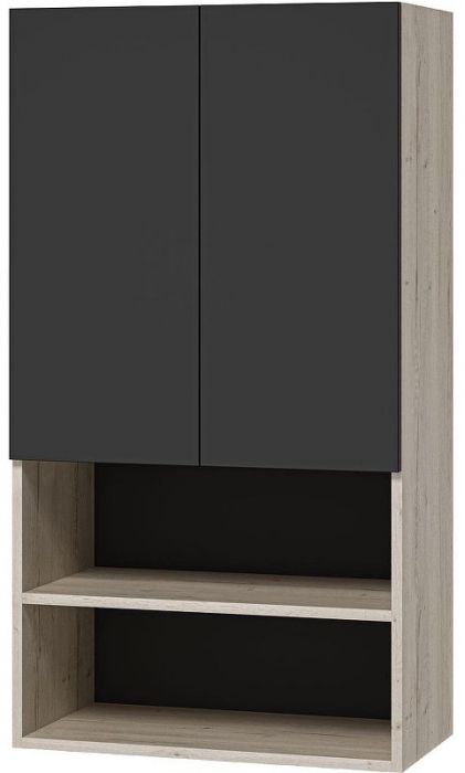 Подвесной шкаф Misty Поло 60 О-Пол08060-012 над стиральной машиной Антрацит Дуб Галифакс белый