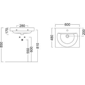 Раковина Kerama Marazzi Buongiorno 60x48 см, белая (BG.wb.60)