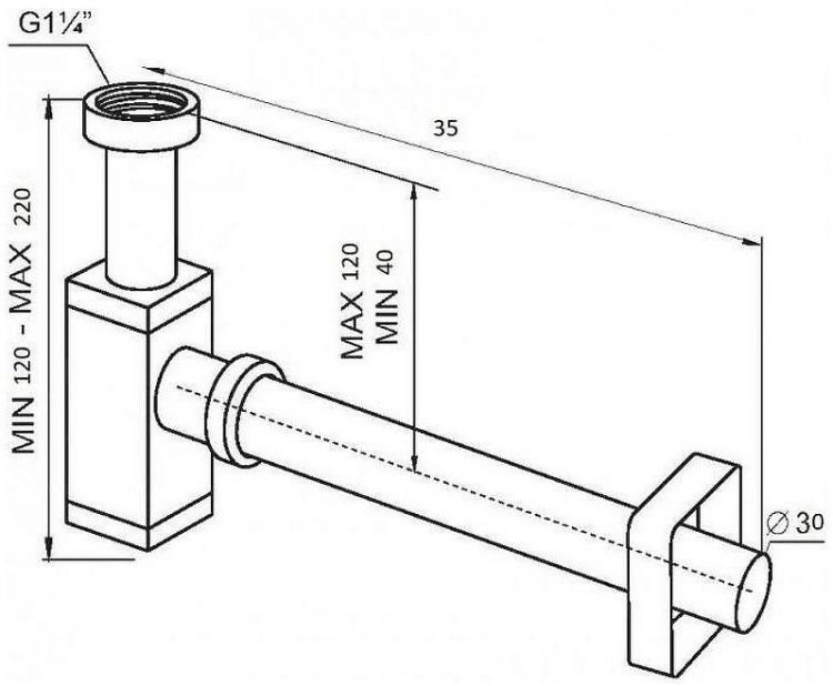 Сифон для раковины SantiLine SL-118 Хром