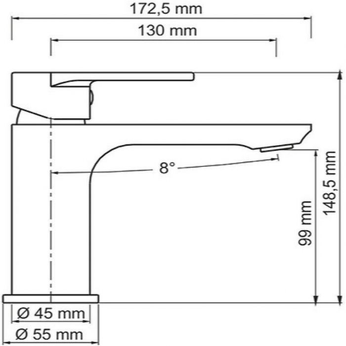 Смеситель для раковины WasserKRAFT Elbе 7403 Черный матовый
