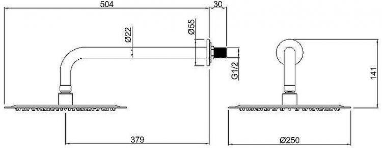 Верхний душ Allen Brau Infinity 5.21019-31 Черный матовый