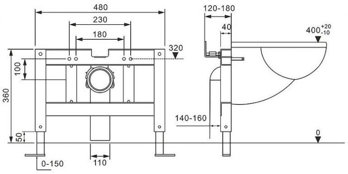 Комплект унитаза с инсталляцией Abber Bequem AC1108PMB-AC0101P цвет Черный матовый с сиденьем Микролифт