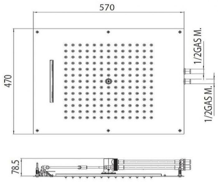 Верхний душ Bossini Dream 2 H38925.073 Черный матовый