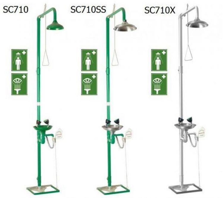 Верхний душ Nofer SC710X с раковиной для промывки глаз цвет Нержавеющая сталь