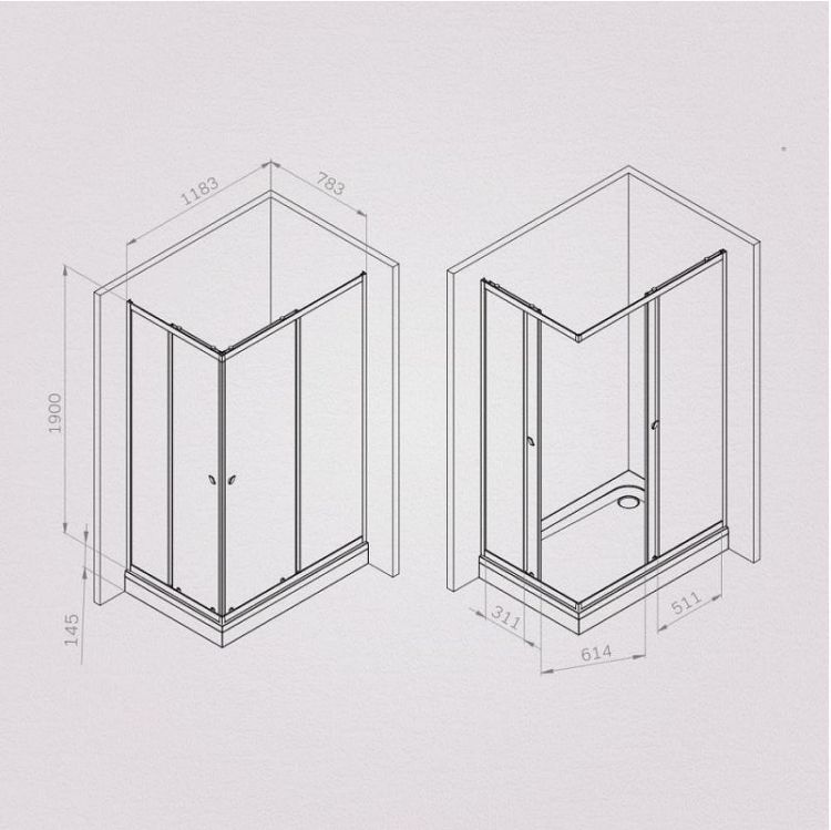Душевой уголок AM.PM Sunny 120х80 W87G-403-12080-MT профиль Хром матовый стекло прозрачное