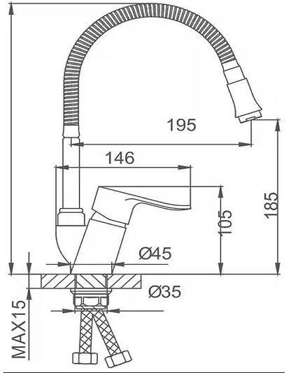 Смеситель для кухни Ekko E43101 цвет Хром