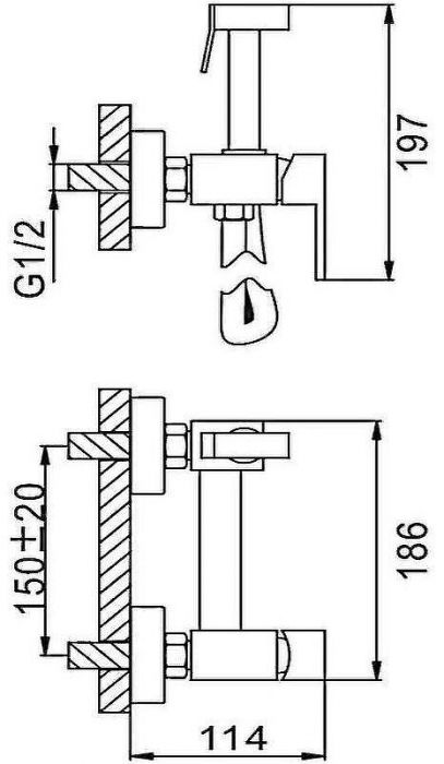 Гигиенический душ со смесителем Frap F7504 Хром