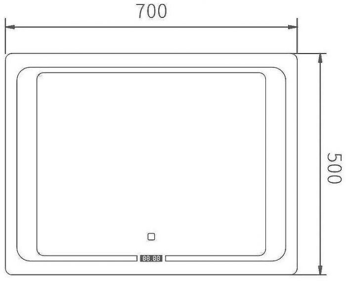 Зеркало Haiba 70 HB664 с подсветкой с сенсорным выключателем и часами