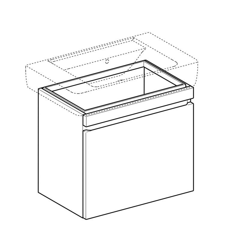 Тумба под раковину Geberit Renova Nr. 1 Plan , 68x44, белый глянец [869750000]