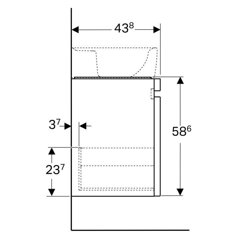 Тумба под раковину Geberit Renova Nr. 1 Plan , 68x44, белый глянец [869750000]