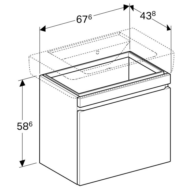 Тумба под раковину Geberit Renova Nr. 1 Plan , 68x44, белый глянец [869750000]