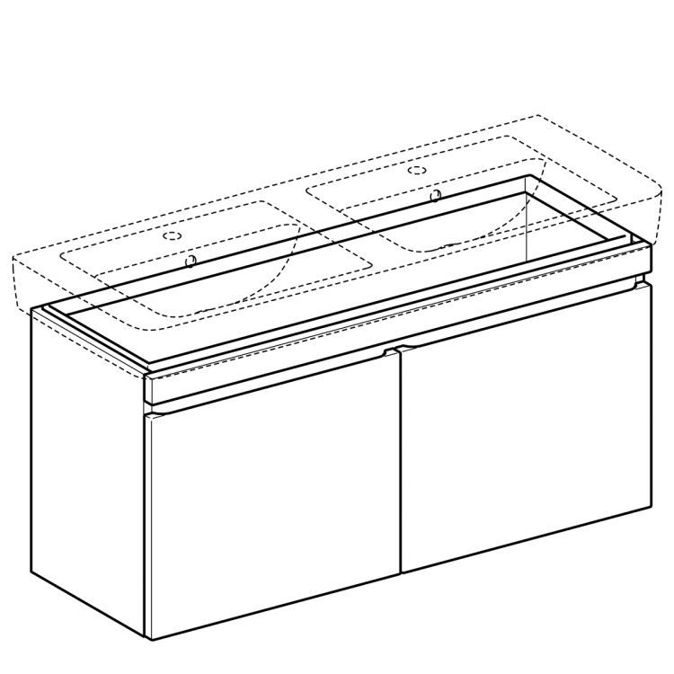 Тумба под раковину Geberit Renova Nr. 1 Plan , 123x44, натуральный дуб [869133000]