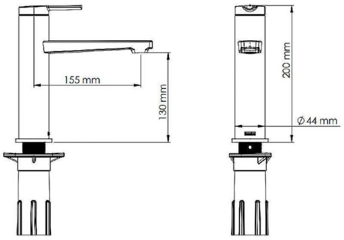 Смеситель для раковины Teska Liva Leo S E5419 Розовое золото