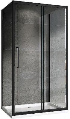Душевой уголок Abber Schwarzer Diamant 110x85 AG30110BH-S85B-S85B профиль Черный стекло прозрачное