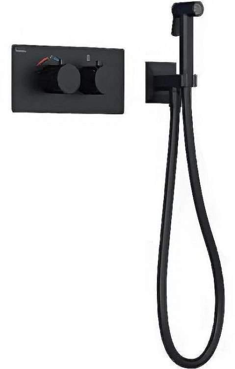 Гигиенический душ со смесителем Teska Lio Teo TS6208 с термостатом Черный матовый Гигиенический душ со смесителем Teska Lio Teo TS6208 с термостатом Черный матовый