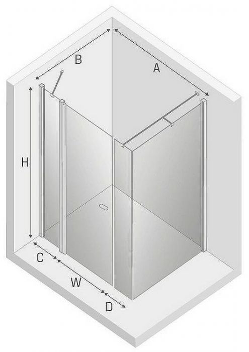 Душевой уголок New Trendy New Soleo Chrome 120х70 K-0646 профиль Хром стекло прозрачное