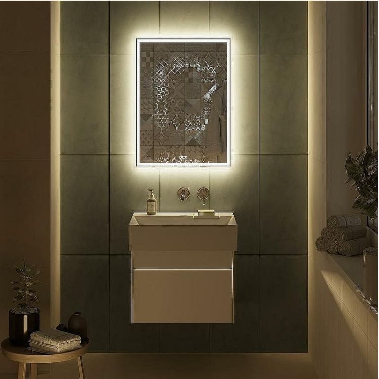 Зеркало Kerama Marazzi Tecno 60 TE.mi.60 с подсветкой с бесконтактным выключателем с подогревом и часами