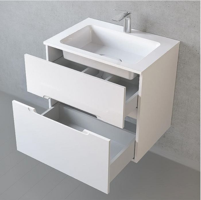 Тумба под раковину Jorno Modul 65 Mоl.01.62/P/W подвесная Белый глянец