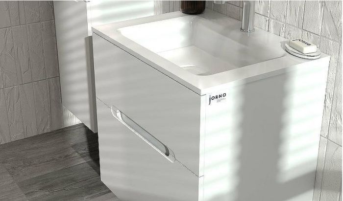 Тумба под раковину Jorno Modul 65 Mоl.01.62/P/W подвесная Белый глянец