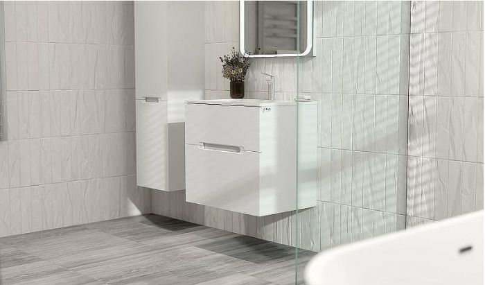 Тумба под раковину Jorno Modul 65 Mоl.01.62/P/W подвесная Белый глянец