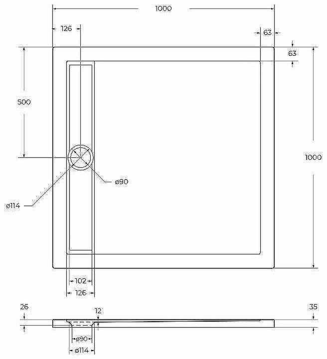 Акриловый поддон для душа BelBagno Due 100x100 TRAY-BB-DUE-A-100-4-W0 Белый
