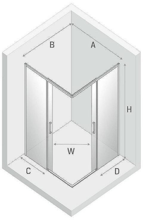 Душевой уголок New Trendy Prime Black 70х110 D-0350A/D-0319A профиль Черный стекло прозрачное
