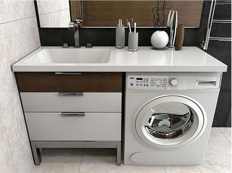 Раковина Madera Kamilla 120 L 4627173210027 с местом под стиральную машину Белая Раковина Madera Kamilla 120 L 4627173210027 с местом под стиральную машину Белая