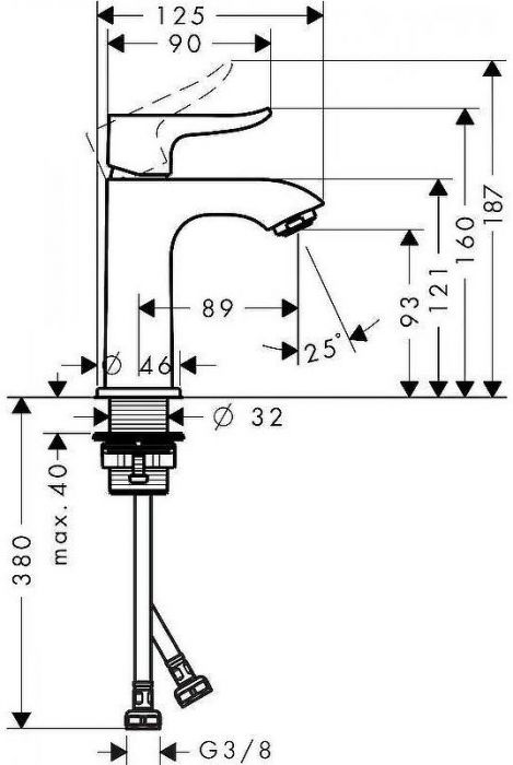 Смеситель для раковины Hansgrohe Metris 31186000 Хром