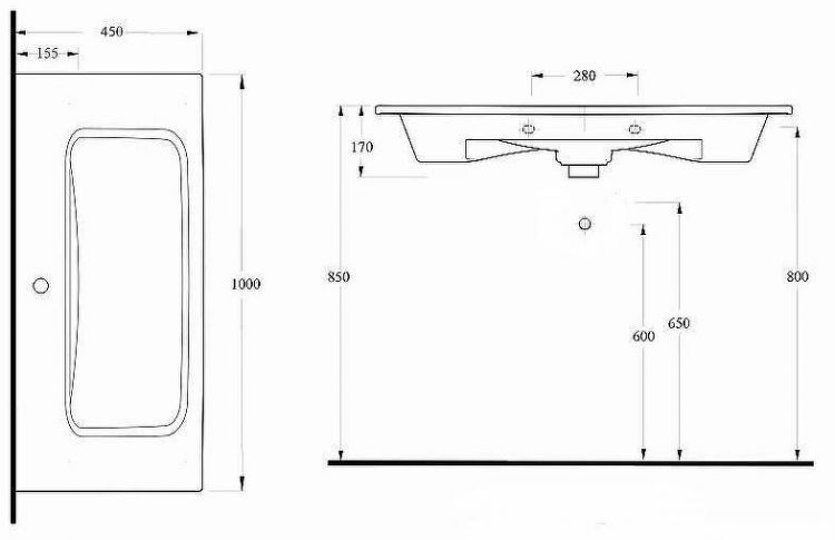 Раковина beWash Ontario 100 35021101 Белый глянец