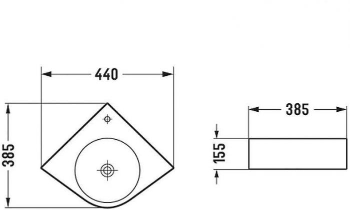 Раковина Vincea 44 VBS-502 угловая Белая