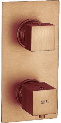 Смеситель для душа Remer Qubica Thermo QT92KBVO с термостатом Бронза