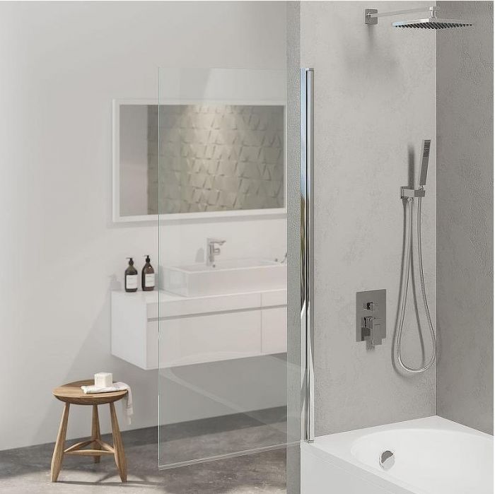 Шторка на ванну Berges River S 90х145 065012 профиль Хром стекло прозрачное