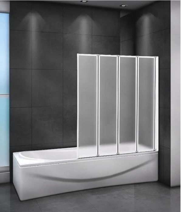 Шторка на ванну Cezares Relax 90 R RELAX-V-4-90/140-P-Bi-R профиль Серый стекло текстурное