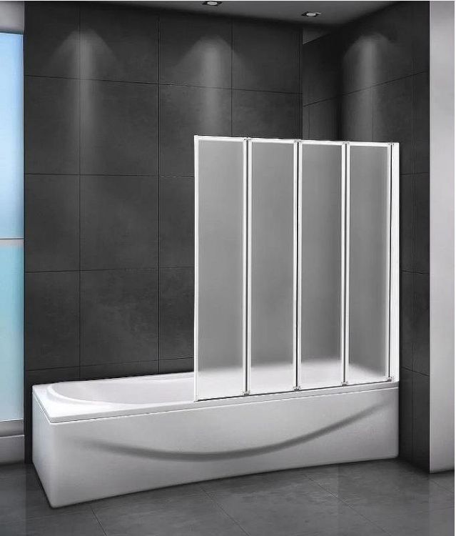 Шторка на ванну Cezares Relax 90 R RELAX-V-4-90/140-P-Bi-R профиль Серый стекло текстурное