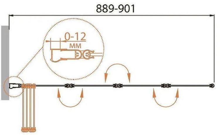 Шторка на ванну Cezares Relax 90 R RELAX-V-4-90/140-P-Bi-R профиль Серый стекло текстурное