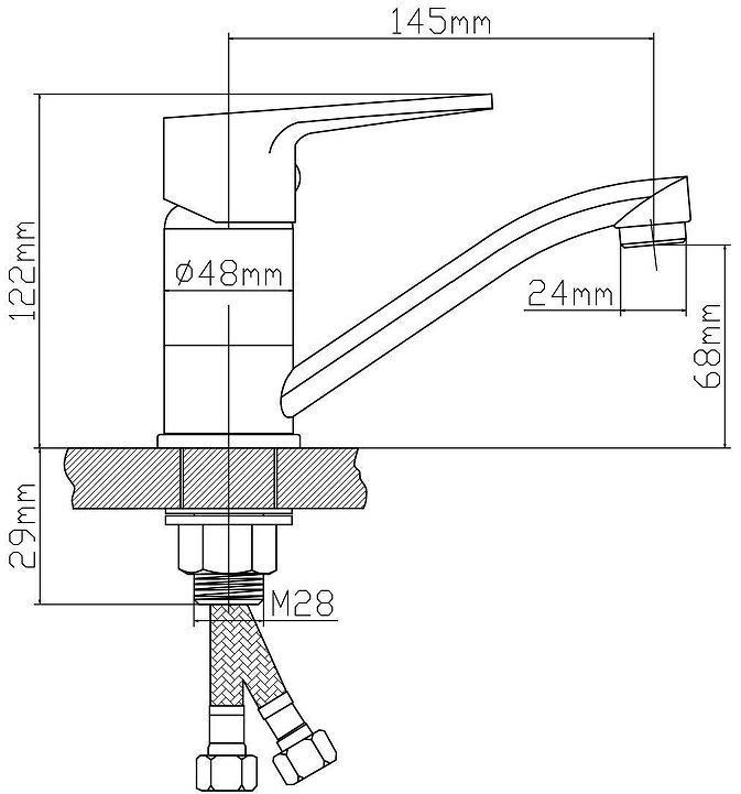 Смеситель для раковины Boou B8282-14A цвет Хром Смеситель для раковины Boou B8282-14A цвет Хром