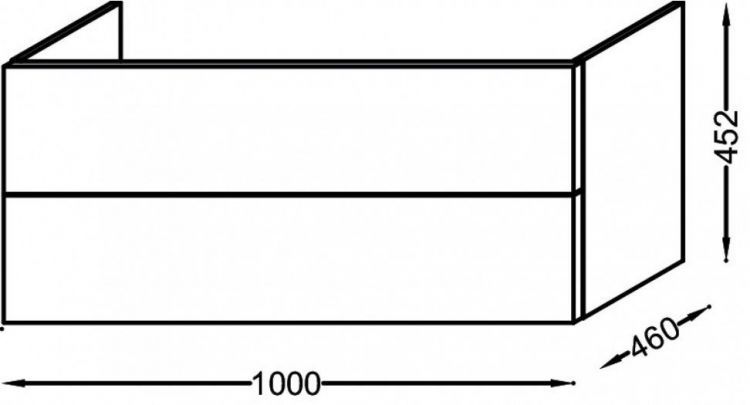 Тумба под раковину Jacob Delafon Vox 100 см EB2076-R2-E10 прямоугольные ручки, квебекский дуб
