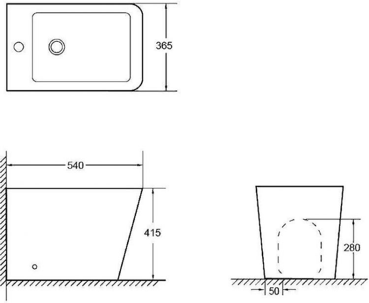 Биде SantiLine SL-5052 Белое